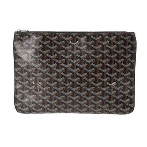 GOYARD Senna Black Leather Clutch Bag